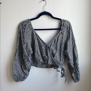 Black and White Gingham Women's Top